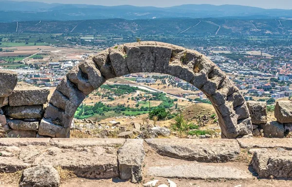 Ruinen Der Antiken Griechischen Stadt Pergamon Der Türkei Einem Sonnigen — Stockfoto