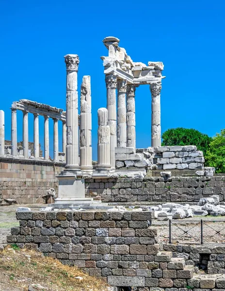 Ruines Temple Dionysos Sur Une Ville Grecque Antique Pergame Turquie — Photo