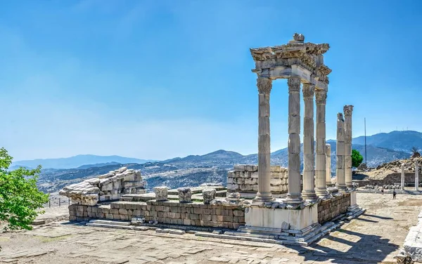 Pergamon Turquia 2019 Ruínas Templo Dionísio Antiga Cidade Grega Pérgamo — Fotografia de Stock