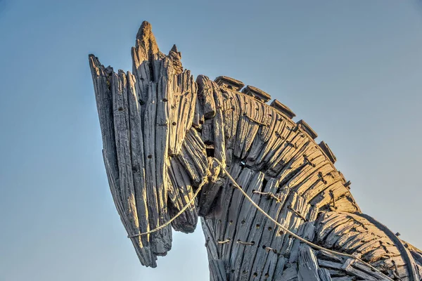 Canakkale Turkey 2019 Statue Trojan Horse Canakkale Summer Morning — Stock Photo, Image