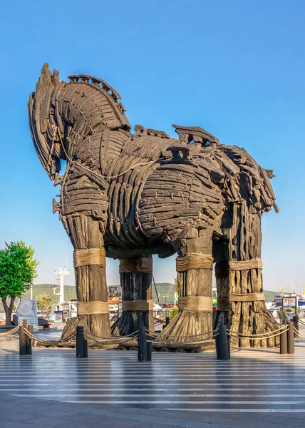 Canakkale Turquía 2019 Estatua Del Caballo Troya Canakkale Turquía Una — Foto de Stock