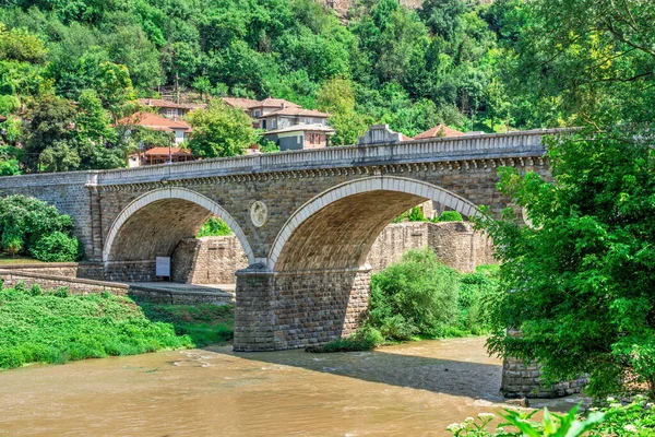 Veliko Tarnovo Bułgaria 2019 Most Przez Rzekę Yantra Pobliżu Twierdzy — Zdjęcie stockowe