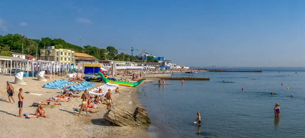 Odessa Ucraina 2019 Beach Hotel Ristoranti Divertimenti Sulla Spiaggia Langeron — Foto Stock