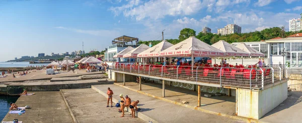 Odessa Ucraina 2019 Beach Hotel Ristoranti Divertimenti Sulla Spiaggia Langeron — Foto Stock