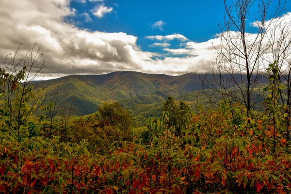 Blue Ridge Parkway in North Carolina is Waynesville Overlook at Milepost 440.9, Elevation: 4110ft is seen below the Plott Balsam range. Legend says Waynesville was named for Mad Anthony Wayne, who served in the Revolutionary War.