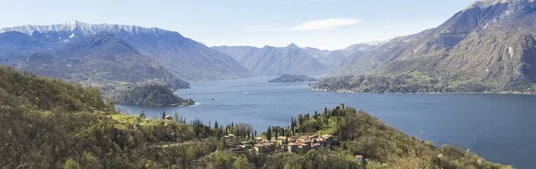 Panorama jeziora Como, widok oddziału Bellagio i Como — Zdjęcie stockowe