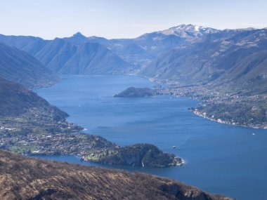 Lake Como, Bellagio ve Como şube manzarası Panoraması