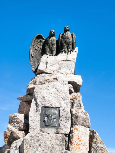 Gotthardpass, statue to the Gotthard pass — Stock Photo, Image