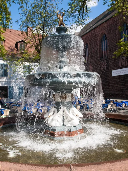 Fountain in a square — Stock Photo, Image