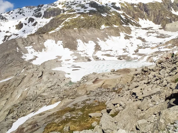 Rhone gletsjer smelten — Stockfoto