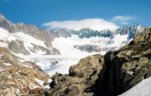 Derretimento do glaciar Rhone — Fotografia de Stock