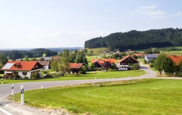 Allgau panorama, góry oraz zielone łąki — Zdjęcie stockowe