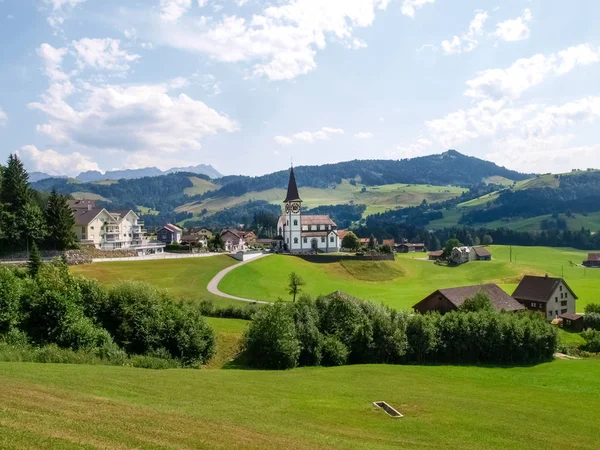Szwajcarski Panorama krajobrazu — Zdjęcie stockowe