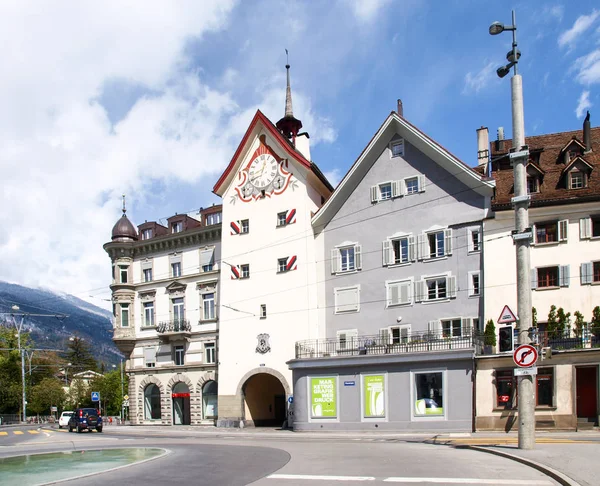 Chur downtown schweiziska gytter — Stockfoto