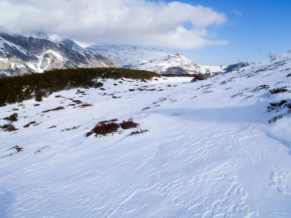 Splugen unterer Surettasee, winter landscape — Stock Photo, Image