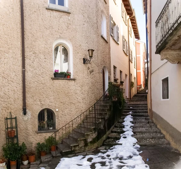 Morcote, houses and alley — Stock Photo, Image