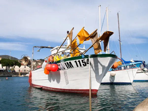 Imperia Italien März 2016 Hafen Imperia Verschiedene Boote Hafen Vertäut — Stockfoto