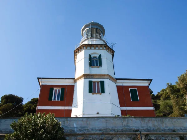 Capo Mele Italy March 2016 Sea Lighthouse Capo Mele Security — Stock Photo, Image