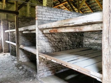 Interior of the barracks for the prisoners