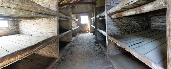 Interior of the barracks for the prisoners — Stock Photo, Image