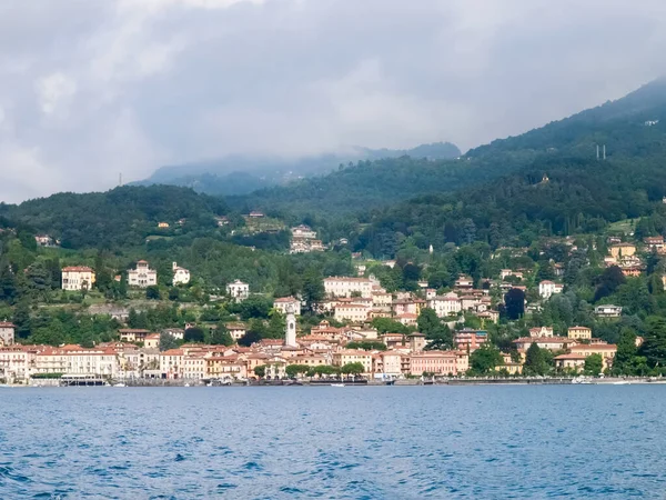 Menaggio Italia Vista Menaggio Con Perspectiva Desde Etapa Aterrizaje Del — Foto de Stock