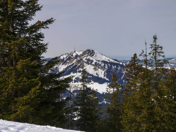 Obergschwend Wertacher Hoernle Alemanha Trilha Inverno Obergschwend Buchel Alpe 1246M — Fotografia de Stock