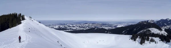 Obergschwend Wertacher Hoernle Alemanha Trilha Inverno Obergschwend Buchel Alpe 1246M — Fotografia de Stock