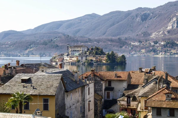 Orta San Giulio Italie Village Situé Chemin Long Rive Orientale — Photo