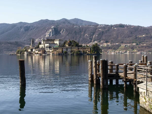 Orta San Giulio Italie Village Situé Chemin Long Rive Orientale — Photo