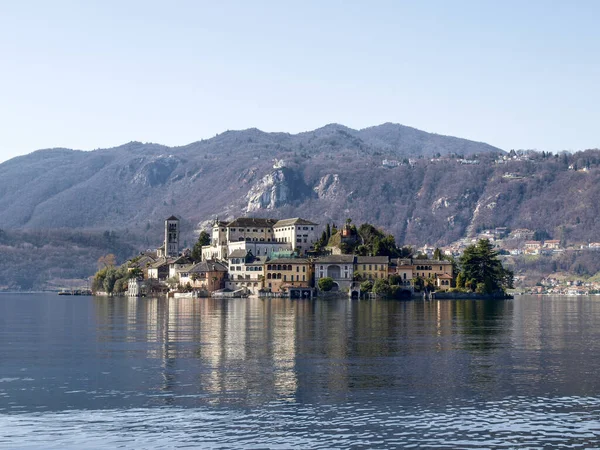 stock image Orta San Giulio, Italy: a village located halfway along the eastern shore of Lake Orta