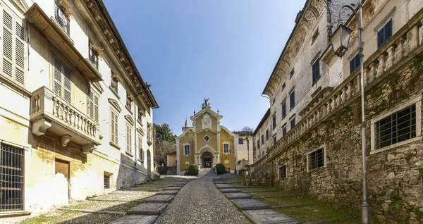 Orta San Giulio Italië Een Dorp Halverwege Oostelijke Oever Van — Stockfoto