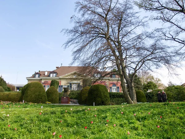 Lausanne Zwitserland April 2017 Park Beelden Van Het Olympisch Museum — Stockfoto