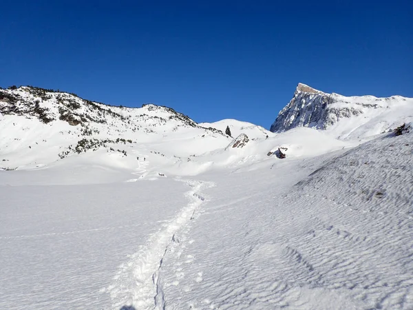 San Bernardino Schweiz Winterlandschaft Der Berge Des San Bernardino Passes — Stockfoto
