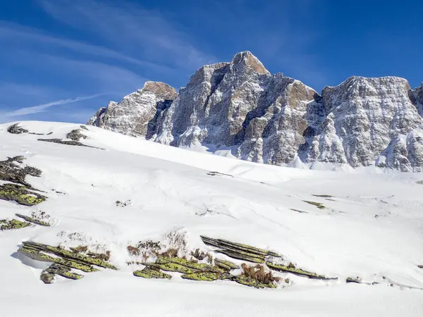 San Bernardino Svizzera Paesaggio Invernale Delle Montagne Del Passo San — Foto Stock