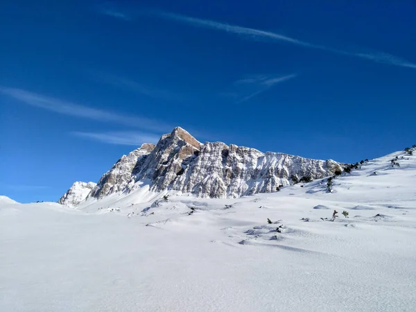 San Bernardino Zwitserland Winterlandschap Van Bergen Van San Bernardino Pas — Stockfoto