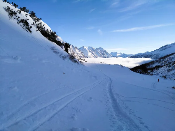 San Bernardino Svizzera Paesaggio Invernale Delle Montagne Del Passo San — Foto Stock