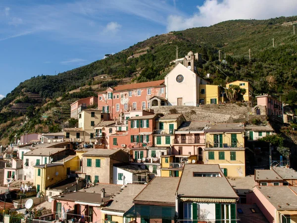Vernazza Italie Ancien Village Sur Côte Est Ligurie Maisons Colorées — Photo