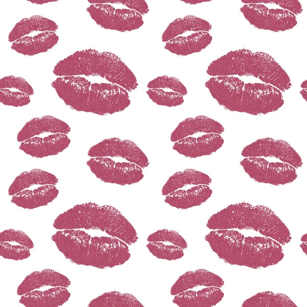 Fashion seamless pattern with kisses. Pattern for Valentines Day. Template for wrapping paper.
