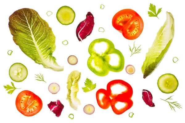 Salad ingredients on a white background — Stock Photo, Image