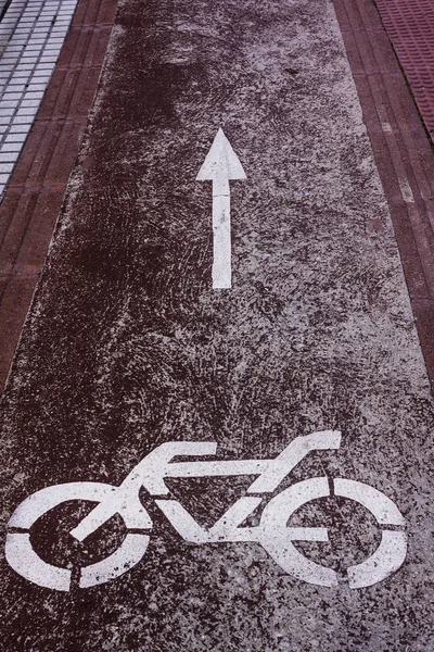 BICYCLE LANE SIGNALING WITH BIKE AND ARROW SILHOUETTE