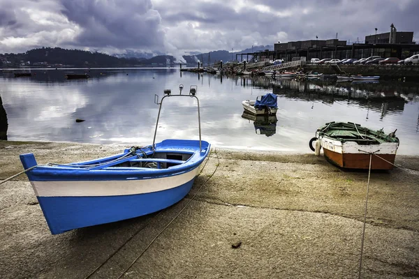 FISHING BOATS MOORED IN PORT IN THE NORTH OF SPAIN Royalty Free Stock Images