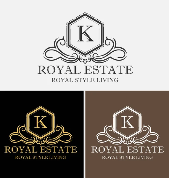 Royal Luxurious Real Estate Crest Logo — Stock Vector