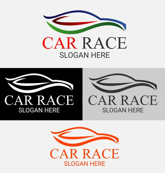 Car Race Logo Design Vector Template — Stock Vector