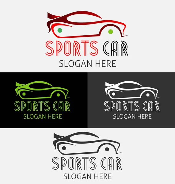 Sports Car Logo Design Vector — Stock Vector