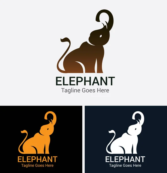 Logo de diseño de vectores de elefante — Archivo Imágenes Vectoriales