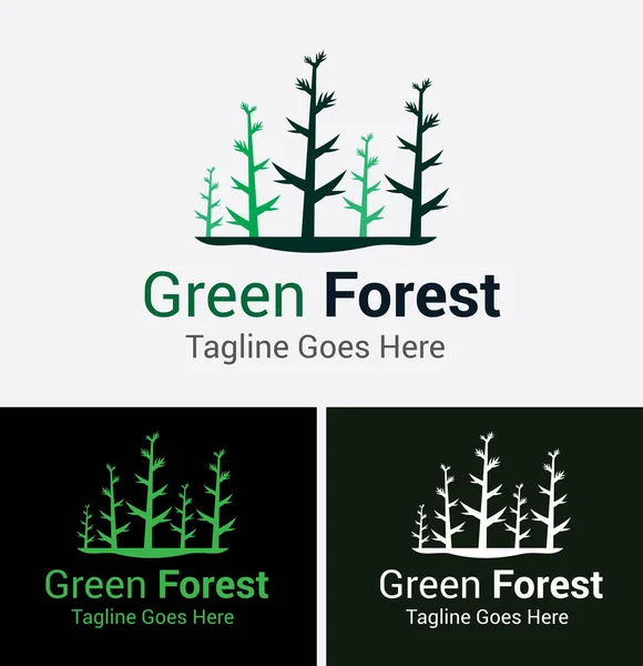 Diseño de vectores de logotipo del bosque verde — Archivo Imágenes Vectoriales