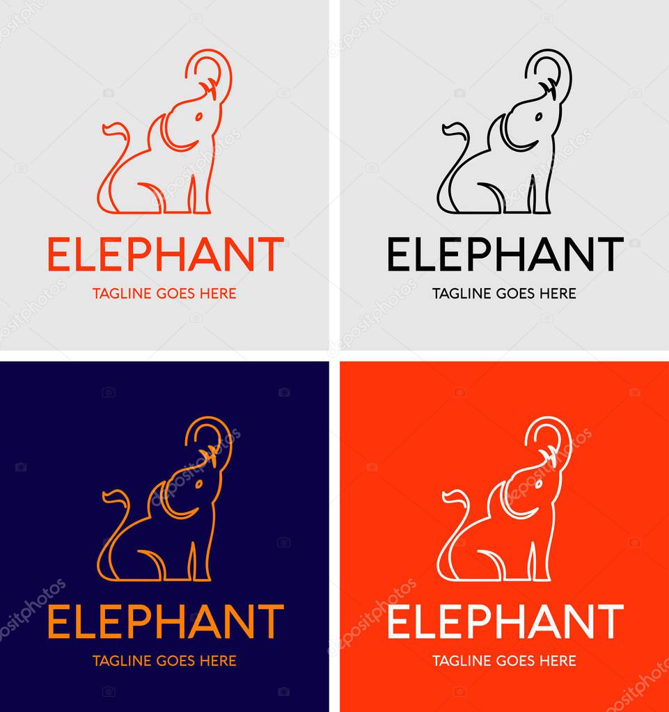 Vector illustration of elephant isolated