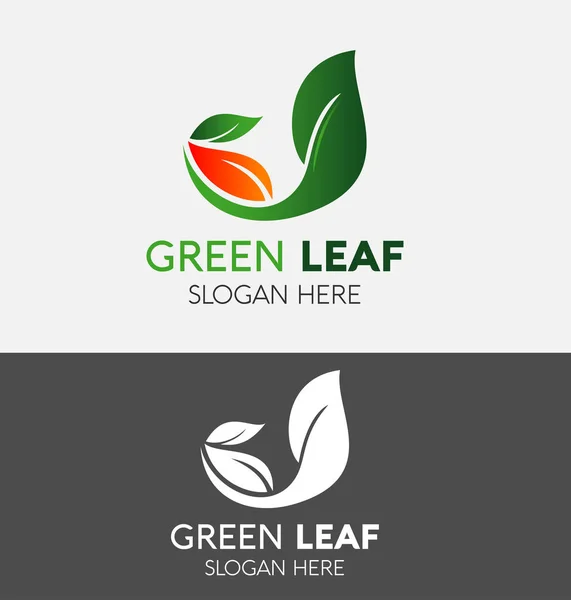 Logo foglia verde natura — Vettoriale Stock