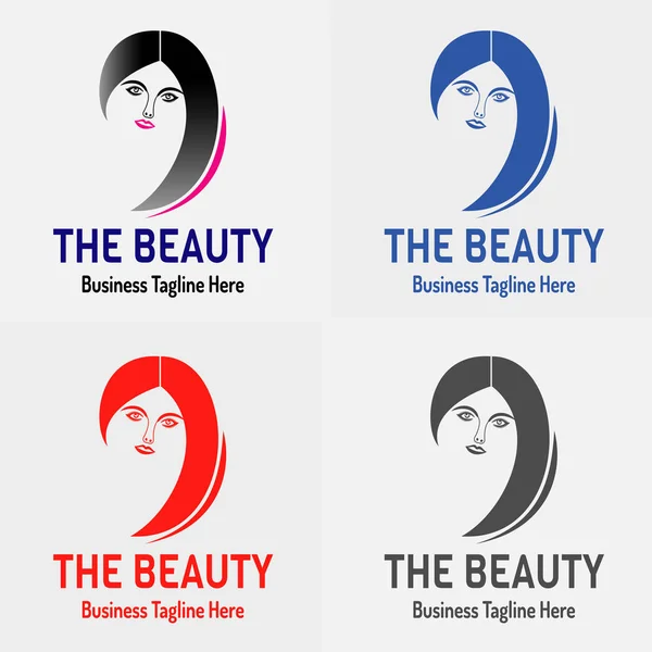 Modèle de logo vectoriel de fille beauté — Image vectorielle
