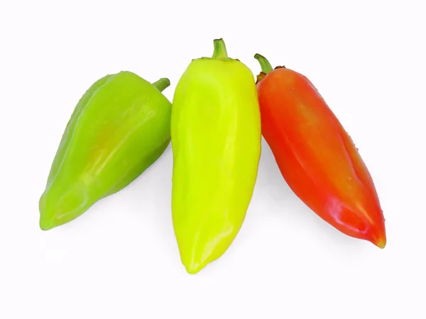 Multi Colored Bell Pepper White Background — Stock Photo, Image